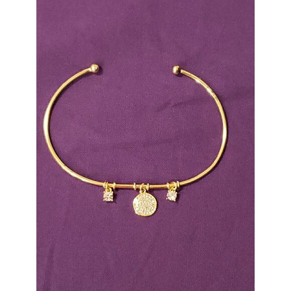 No Boundaries Sterling Silver 14KT Flash Gold Plated CZ Crystal Cuff Bracelet - Picture 6 of 10